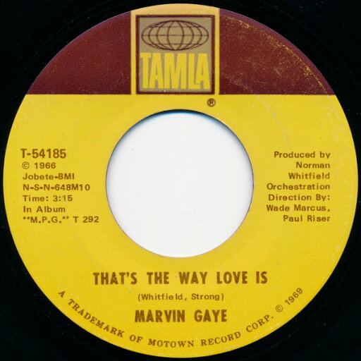 【中古】米7” Marvin Gaye Thats The Way Love Is T54185 Tamla /00080 【中古】米7” Marvin Gaye Thats The Way Love Is T54185 Tamla /00080