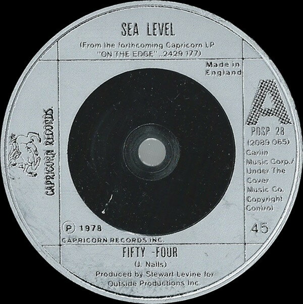 【中古】英7” Sea Level Fifty-Four POSP28 Capricorn Records /00080