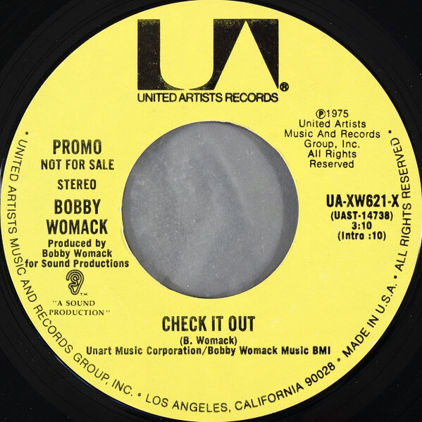 ・アーティスト Bobby Womack ・タイトル Check It Out ・レーベル・型番 United Artists Records UAXW621XPROMO ・フォーマット 7" ・コンディション(盤) 可 (VG) ・コンディション(ジャケット) プレインカバー（元ジャケット／カバー無し） ・コンディション(帯) オビなし ・特記事項 サンプル画像です。実際の商品の画像ではありません 商品写真はバーコード/カタログ番号に対応したサンプル画像ですので、お送りする商品の画像ではありません。帯やライナーなどの付属品は、特記事項に記載されている場合のみ含まれます。プロモやカラーレコードなどの仕様についても、該当する場合のみ特記事項に記載しています。 【ご購入前に必ずご確認ください】 ・本店サイト(www.recordcity.jp)とは価格、送料が違います ・本店サイト、その他支店のオーダーとは同梱発送できません ・注文確定後に別の注文を頂いた場合、注文同士の同梱は致しかねます。 ・別倉庫から発送しているため、店頭受け渡しは対応しておりません ・一部商品は他の通販サイトでも販売しているため、ご注文のタイミングによっては商品のご用意ができない場合がございます。 ・土日祝日はお休みです 金曜・祝前日9時以降のご連絡またはご入金は、返答または発送が週明け・祝日明けに順次対応となります。 ・ご購入後のキャンセル不可 ご購入後のキャンセルはいかなる理由においてもお受けできません。ご了承の上、ご購入くださいませ。 ・日本郵便(ゆうパック/ゆうメール)によるお届けになります。 ・中古品であることをご理解ください 当ストアでは中古商品を主に販売しております。中古品であることをご理解の上ご購入ください。また、一部商品はRecordCityオンラインストアで試聴可能です。 ・返品について お客様のご都合による返品は一切承っておりません。 表記の内容と実際の商品に相違がある場合、また針飛び等で返品・返金をご希望される場合は、商品の到着後1週間以内にご連絡ください。商品の返送をこちらで確認後、キャンセル・返金を行います。 コンディションVG以下の商品は返品できません。プレイに影響のない表面のこすれ傷、プレス起因のノイズ盤は返品の対象外です。 【コンディション表記】 ・ほぼ新品(M-)(Like New) 完全な新品。未使用。当店ではほぼ使用しません ・非常に良い(EX)(Excellent) 中古盤として美品な状態。わずかな経年を感じるものの傷みを感じさせない、当店基準で最高の状態 ・良い(VG+)(Very Good Plus) 丁寧に扱われた中古品で、軽い使用感がみられる。 ・可(VG)(Acceptable) 使い込まれた中古品で、「良い」よりもさらに使用感がみられる。 ・悪い(VG-)(Bad) 状態が悪いアイテム。使用の保障はなく、再生不可、針飛び、目立つノイズがあるかもしれない。状態によるクレーム不可。返品不可。 ・非常に悪い(G)(Very Bad) 「悪い」よりさらに状態が悪いアイテム。使用の保障はなく、再生不可、針飛び、目立つノイズがあるかもしれない。状態によるクレーム不可。返品不可。 ・ジャンク(Fair)(Junk/Fair) 割れている、反っている、水ダメージがある、カビ、ジャケットが分離している、ひどい書き込み、ひどい擦れなど最低の状態。使用の保障はなく、再生不可、針飛び、目立つノイズがあるかもしれない。状態によるクレーム不可。返品不可。 ・ジャンク(Poor)(Junk/Poor) 割れている、反っている、水ダメージがある、カビ、ジャケットが分離している、ひどい書き込み、ひどい擦れなど最低の状態。使用の保障はなく、再生不可、針飛び、目立つノイズがあるかもしれない。状態によるクレーム不可。返品不可。