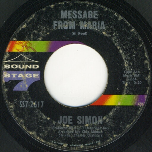 【中古】米7” Joe Simon Message From Maria SS72617 Sound Stage 7 /00080 【中古】米7” Joe Simon Message From Maria SS72617 Sound Stage 7 /00080