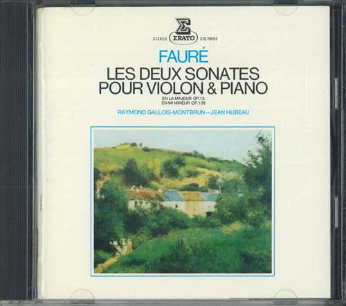 CD Jean Hubeau フォーレ:ヴァイオリン・ソナタ第1番・第2番 WPCC5041 WARNER MUSIC /00110