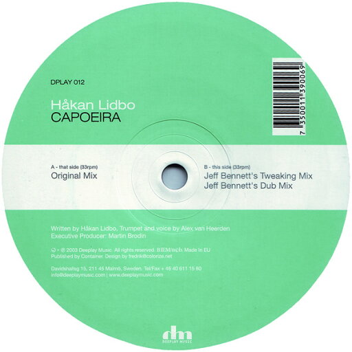 【中古】米12” Hakan Lidbo Capoeira DPLAY012 Deeplay Music /00250 【中古】米12” Hakan Lidbo Capoeira DPLAY012 Deeplay Music /00250