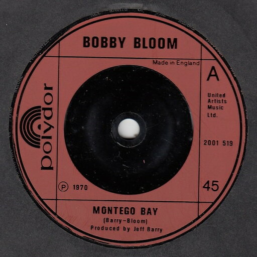 【中古】英7” Bobby Bloom Montego Bay 2001519 Polydor /00080 【中古】英7” Bobby Bloom Montego Bay 2001519 Polydor /00080