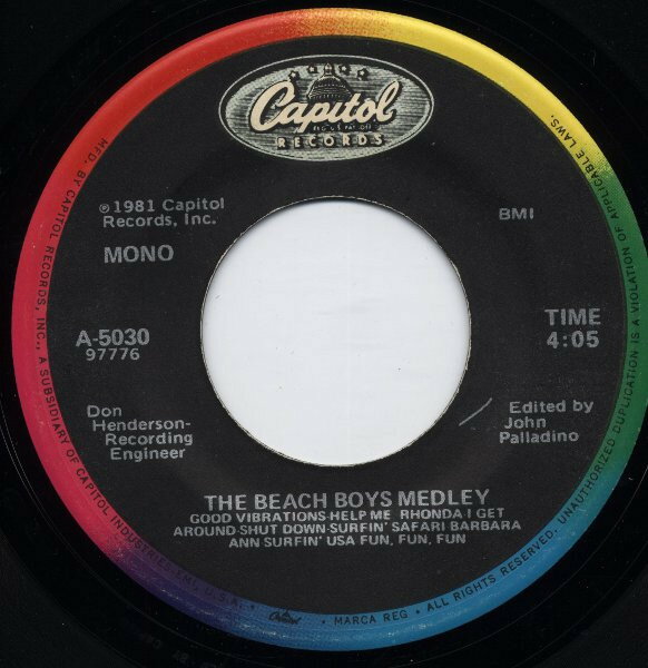 ・アーティスト Beach Boys ・タイトル The Beach Boys Medley ・レーベル・型番 Capitol Records BM1 ・フォーマット 7インチレコード ・コンディション(盤) 非常に良い(EX) ・コンディション(ジャケット) プレインカバー（元ジャケット／カバー無し） ・コンディション(帯) オビなし ・特記事項 サンプル画像です。実際の商品の画像ではありません 商品写真はバーコード/カタログ番号に対応したサンプル画像ですので、お送りする商品の画像ではありません。帯やライナーなどの付属品は、特記事項に記載されている場合のみ含まれます。プロモやカラーレコードなどの仕様についても、該当する場合のみ特記事項に記載しています。 【ご購入前に必ずご確認ください】 ・本店サイト(www.recordcity.jp)とは価格、送料が違います ・本店サイト、その他支店のオーダーとは同梱発送できません ・注文確定後に別の注文を頂いた場合、注文同士の同梱は致しかねます。 ・別倉庫から発送しているため、店頭受け渡しは対応しておりません ・一部商品は他の通販サイトでも販売しているため、ご注文のタイミングによっては商品のご用意ができない場合がございます。 ・土日祝日はお休みです 金曜・祝前日9時以降のご連絡またはご入金は、返答または発送が週明け・祝日明けに順次対応となります。 ・ご購入後のキャンセル不可 ご購入後のキャンセルはいかなる理由においてもお受けできません。ご了承の上、ご購入くださいませ。 ・日本郵便(ゆうパック/ゆうメール)によるお届けになります。 ・中古品であることをご理解ください 当ストアでは中古商品を主に販売しております。中古品であることをご理解の上ご購入ください。また、一部商品はRecordCityオンラインストアで試聴可能です。 ・返品について お客様のご都合による返品は一切承っておりません。 表記の内容と実際の商品に相違がある場合、また針飛び等で返品・返金をご希望される場合は、商品の到着後1週間以内にご連絡ください。商品の返送をこちらで確認後、キャンセル・返金を行います。 コンディションVG以下の商品は返品できません。プレイに影響のない表面のこすれ傷、プレス起因のノイズ盤は返品の対象外です。 【コンディション表記】 ・ほぼ新品(M-)(Like New) 完全な新品。未使用。当店ではほぼ使用しません ・非常に良い(EX)(Excellent) 中古盤として美品な状態。わずかな経年を感じるものの傷みを感じさせない、当店基準で最高の状態 ・良い(VG+)(Very Good Plus) 丁寧に扱われた中古品で、軽い使用感がみられる。 ・可(VG)(Acceptable) 使い込まれた中古品で、「良い」よりもさらに使用感がみられる。 ・悪い(VG-)(Bad) 状態が悪いアイテム。使用の保障はなく、再生不可、針飛び、目立つノイズがあるかもしれない。状態によるクレーム不可。返品不可。 ・非常に悪い(G)(Very Bad) 「悪い」よりさらに状態が悪いアイテム。使用の保障はなく、再生不可、針飛び、目立つノイズがあるかもしれない。状態によるクレーム不可。返品不可。 ・ジャンク(Fair)(Junk/Fair) 割れている、反っている、水ダメージがある、カビ、ジャケットが分離している、ひどい書き込み、ひどい擦れなど最低の状態。使用の保障はなく、再生不可、針飛び、目立つノイズがあるかもしれない。状態によるクレーム不可。返品不可。 ・ジャンク(Poor)(Junk/Poor) 割れている、反っている、水ダメージがある、カビ、ジャケットが分離している、ひどい書き込み、ひどい擦れなど最低の状態。使用の保障はなく、再生不可、針飛び、目立つノイズがあるかもしれない。状態によるクレーム不可。返品不可。