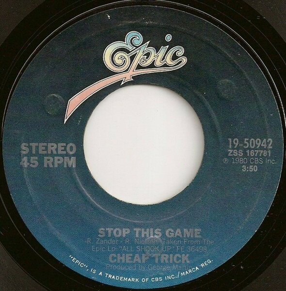 【中古】米7” Cheap Trick Stop This Game 1950942 EPIC /00080