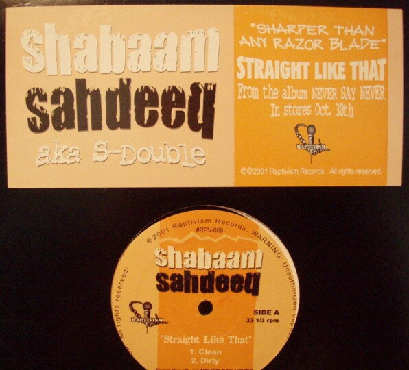 ・アーティスト Shabaam Sahdeeq aka S-Dub ・タイトル Straight Like That ・レーベル・型番 Raptivism RPV009 ・フォーマット 12" ・コンディション(盤) 良い (VG+) ・コ...