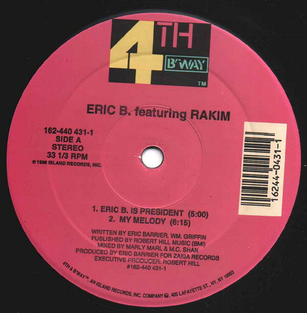・アーティスト Eric B. & Rakim ・タイトル Eric B. Is President ・レーベル・型番 4th & Broadway 1624404311 ・フォーマット 12インチレコード ・コンディション(盤) 良い (VG+) ・コンディション(ジャケット) 良い (VG+) ・コンディション(帯) オビなし ・特記事項 サンプル画像です。実際の商品の画像ではありません 商品写真はバーコード/カタログ番号に対応したサンプル画像ですので、お送りする商品の画像ではありません。帯やライナーなどの付属品は、特記事項に記載されている場合のみ含まれます。プロモやカラーレコードなどの仕様についても、該当する場合のみ特記事項に記載しています。 【ご購入前に必ずご確認ください】 ・本店サイト(www.recordcity.jp)とは価格、送料が違います ・本店サイト、その他支店のオーダーとは同梱発送できません ・注文確定後に別の注文を頂いた場合、注文同士の同梱は致しかねます。 ・別倉庫から発送しているため、店頭受け渡しは対応しておりません ・一部商品は他の通販サイトでも販売しているため、ご注文のタイミングによっては商品のご用意ができない場合がございます。 ・土日祝日はお休みです 金曜・祝前日9時以降のご連絡またはご入金は、返答または発送が週明け・祝日明けに順次対応となります。 ・ご購入後のキャンセル不可 ご購入後のキャンセルはいかなる理由においてもお受けできません。ご了承の上、ご購入くださいませ。 ・日本郵便(ゆうパック/ゆうメール)によるお届けになります。 ・中古品であることをご理解ください 当ストアでは中古商品を主に販売しております。中古品であることをご理解の上ご購入ください。また、一部商品はRecordCityオンラインストアで試聴可能です。 ・返品について お客様のご都合による返品は一切承っておりません。 表記の内容と実際の商品に相違がある場合、また針飛び等で返品・返金をご希望される場合は、商品の到着後1週間以内にご連絡ください。商品の返送をこちらで確認後、キャンセル・返金を行います。 コンディションVG以下の商品は返品できません。プレイに影響のない表面のこすれ傷、プレス起因のノイズ盤は返品の対象外です。 【コンディション表記】 ・ほぼ新品(M-)(Like New) 完全な新品。未使用。当店ではほぼ使用しません ・非常に良い(EX)(Excellent) 中古盤として美品な状態。わずかな経年を感じるものの傷みを感じさせない、当店基準で最高の状態 ・良い(VG+)(Very Good Plus) 丁寧に扱われた中古品で、軽い使用感がみられる。 ・可(VG)(Acceptable) 使い込まれた中古品で、「良い」よりもさらに使用感がみられる。 ・悪い(VG-)(Bad) 状態が悪いアイテム。使用の保障はなく、再生不可、針飛び、目立つノイズがあるかもしれない。状態によるクレーム不可。返品不可。 ・非常に悪い(G)(Very Bad) 「悪い」よりさらに状態が悪いアイテム。使用の保障はなく、再生不可、針飛び、目立つノイズがあるかもしれない。状態によるクレーム不可。返品不可。 ・ジャンク(Fair)(Junk/Fair) 割れている、反っている、水ダメージがある、カビ、ジャケットが分離している、ひどい書き込み、ひどい擦れなど最低の状態。使用の保障はなく、再生不可、針飛び、目立つノイズがあるかもしれない。状態によるクレーム不可。返品不可。 ・ジャンク(Poor)(Junk/Poor) 割れている、反っている、水ダメージがある、カビ、ジャケットが分離している、ひどい書き込み、ひどい擦れなど最低の状態。使用の保障はなく、再生不可、針飛び、目立つノイズがあるかもしれない。状態によるクレーム不可。返品不可。
