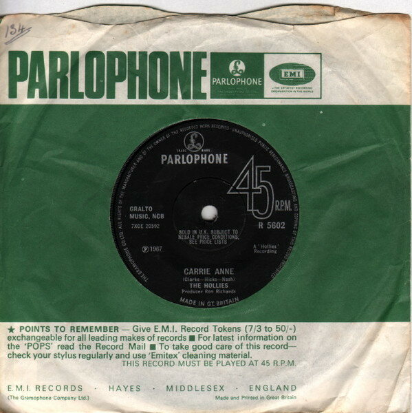 【中古】英7” Hollies Carrie Anne R5602 Parlophone /00080