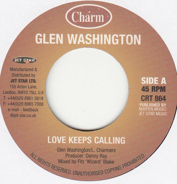 【中古】英7” Glen Washington Love Keeps Calling CRT864 Charm /00080