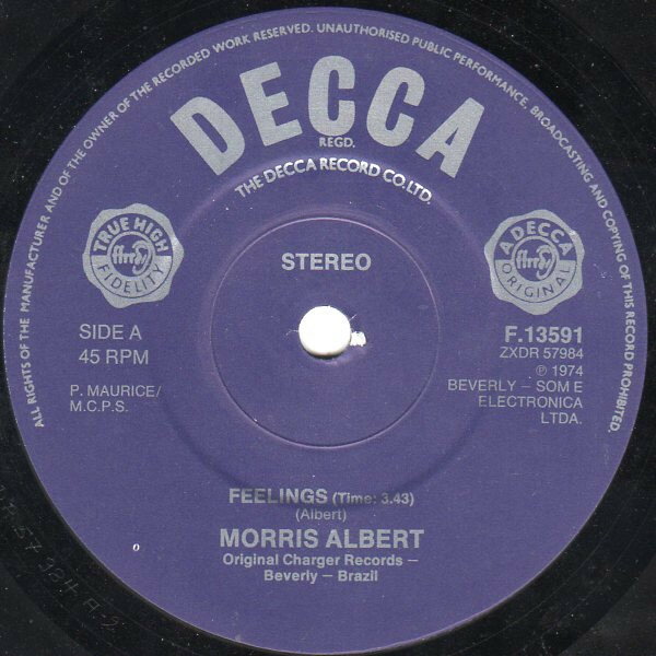 쥳ɥƥ ŷԾŹ㤨֡š۱7 Morris Albert Feelings F13591 Decca /00080פβǤʤ713ߤˤʤޤ