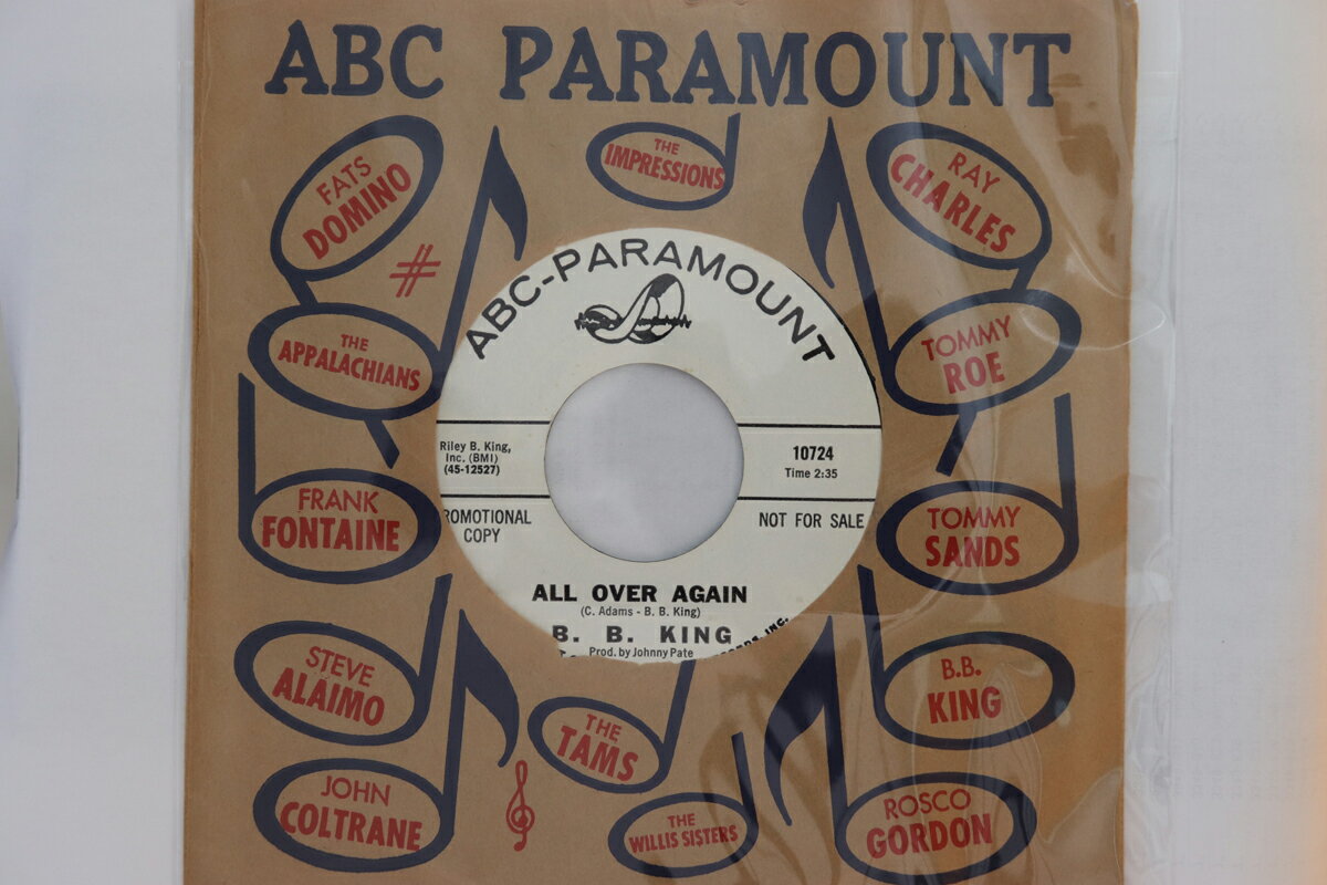 【中古】輸入7” B.B. King All Over Again / The Things You Put Me Through 4510724 ABC-Paramount プロモ /00080