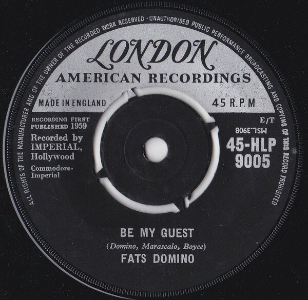 【中古】7” Fats Domino Be My Guest / Ive Been Around 45HLP9005 London Records, Lond /00080