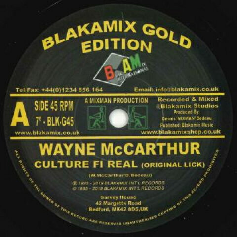 ・アーティスト Wayne Mccarthur ・タイトル Culture Fi Real / Culture Dub ・レーベル・型番 Blakamix Gold BLKG45 ・フォーマット 7" ・コンディション(盤) 新品 (M) ・コンディション(ジャケット) ・コンディション(帯) オビなし ・特記事項 サンプル画像です。実際の商品の画像ではありません 商品写真はバーコード/カタログ番号に対応したサンプル画像ですので、お送りする商品の画像ではありません。帯やライナーなどの付属品は、特記事項に記載されている場合のみ含まれます。プロモやカラーレコードなどの仕様についても、該当する場合のみ特記事項に記載しています。 【ご購入前に必ずご確認ください】 ・本店サイト(www.recordcity.jp)とは価格、送料が違います ・本店サイト、その他支店のオーダーとは同梱発送できません ・注文確定後に別の注文を頂いた場合、注文同士の同梱は致しかねます。 ・別倉庫から発送しているため、店頭受け渡しは対応しておりません ・一部商品は他の通販サイトでも販売しているため、ご注文のタイミングによっては商品のご用意ができない場合がございます。 ・土日祝日はお休みです 金曜・祝前日9時以降のご連絡またはご入金は、返答または発送が週明け・祝日明けに順次対応となります。 ・ご購入後のキャンセル不可 ご購入後のキャンセルはいかなる理由においてもお受けできません。ご了承の上、ご購入くださいませ。 ・日本郵便(ゆうパック/ゆうメール)によるお届けになります。 ・中古品であることをご理解ください 当ストアでは中古商品を主に販売しております。中古品であることをご理解の上ご購入ください。また、一部商品はRecordCityオンラインストアで試聴可能です。 ・返品について お客様のご都合による返品は一切承っておりません。 表記の内容と実際の商品に相違がある場合、また針飛び等で返品・返金をご希望される場合は、商品の到着後1週間以内にご連絡ください。商品の返送をこちらで確認後、キャンセル・返金を行います。 コンディションVG以下の商品は返品できません。プレイに影響のない表面のこすれ傷、プレス起因のノイズ盤は返品の対象外です。 【コンディション表記】 ・ほぼ新品(M-)(Like New) 完全な新品。未使用。当店ではほぼ使用しません ・非常に良い(EX)(Excellent) 中古盤として美品な状態。わずかな経年を感じるものの傷みを感じさせない、当店基準で最高の状態 ・良い(VG+)(Very Good Plus) 丁寧に扱われた中古品で、軽い使用感がみられる。 ・可(VG)(Acceptable) 使い込まれた中古品で、「良い」よりもさらに使用感がみられる。 ・悪い(VG-)(Bad) 状態が悪いアイテム。使用の保障はなく、再生不可、針飛び、目立つノイズがあるかもしれない。状態によるクレーム不可。返品不可。 ・非常に悪い(G)(Very Bad) 「悪い」よりさらに状態が悪いアイテム。使用の保障はなく、再生不可、針飛び、目立つノイズがあるかもしれない。状態によるクレーム不可。返品不可。 ・ジャンク(Fair)(Junk/Fair) 割れている、反っている、水ダメージがある、カビ、ジャケットが分離している、ひどい書き込み、ひどい擦れなど最低の状態。使用の保障はなく、再生不可、針飛び、目立つノイズがあるかもしれない。状態によるクレーム不可。返品不可。 ・ジャンク(Poor)(Junk/Poor) 割れている、反っている、水ダメージがある、カビ、ジャケットが分離している、ひどい書き込み、ひどい擦れなど最低の状態。使用の保障はなく、再生不可、針飛び、目立つノイズがあるかもしれない。状態によるクレーム不可。返品不可。