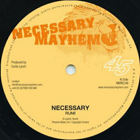 【新品】英7” Rumi / Daddy Colonel Necessary / Time For Entertaining NMREC46 Necessary Mayhem /00048