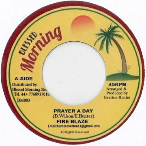 【新品】英7” Fire Blaze Prayer A Day / Version BM003 Blessed Morning /00048