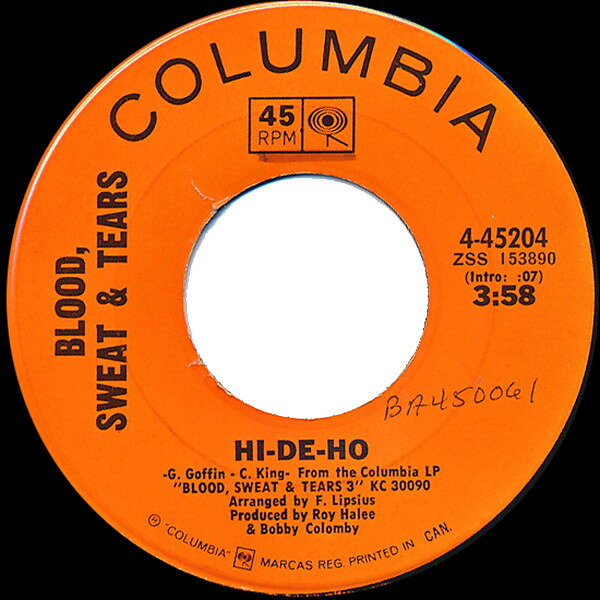 【中古】加7” Blood, Sweat &amp; Tears Hi-de-ho / The Battle 445204 COLUMBIA /00080