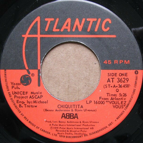 加7” ABBA Chiquitita AT3629 ATLANTIC /00080