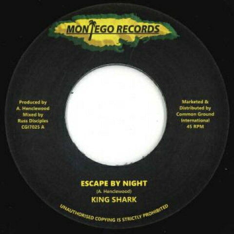 ・アーティスト King Shark ・タイトル Escape By Night / Version ・レーベル・型番 Montego CGI7025 ・フォーマット 7" ・コンディション(盤) 新品 (M) ・コンディション(ジャケット) ・コンディション(帯) オビなし ・特記事項 サンプル画像です。実際の商品の画像ではありません 商品写真はバーコード/カタログ番号に対応したサンプル画像ですので、お送りする商品の画像ではありません。帯やライナーなどの付属品は、特記事項に記載されている場合のみ含まれます。プロモやカラーレコードなどの仕様についても、該当する場合のみ特記事項に記載しています。 【ご購入前に必ずご確認ください】 ・本店サイト(www.recordcity.jp)とは価格、送料が違います ・本店サイト、その他支店のオーダーとは同梱発送できません ・注文確定後に別の注文を頂いた場合、注文同士の同梱は致しかねます。 ・別倉庫から発送しているため、店頭受け渡しは対応しておりません ・一部商品は他の通販サイトでも販売しているため、ご注文のタイミングによっては商品のご用意ができない場合がございます。 ・土日祝日はお休みです 金曜・祝前日9時以降のご連絡またはご入金は、返答または発送が週明け・祝日明けに順次対応となります。 ・ご購入後のキャンセル不可 ご購入後のキャンセルはいかなる理由においてもお受けできません。ご了承の上、ご購入くださいませ。 ・日本郵便(ゆうパック/ゆうメール)によるお届けになります。 ・中古品であることをご理解ください 当ストアでは中古商品を主に販売しております。中古品であることをご理解の上ご購入ください。また、一部商品はRecordCityオンラインストアで試聴可能です。 ・返品について お客様のご都合による返品は一切承っておりません。 表記の内容と実際の商品に相違がある場合、また針飛び等で返品・返金をご希望される場合は、商品の到着後1週間以内にご連絡ください。商品の返送をこちらで確認後、キャンセル・返金を行います。 コンディションVG以下の商品は返品できません。プレイに影響のない表面のこすれ傷、プレス起因のノイズ盤は返品の対象外です。 【コンディション表記】 ・ほぼ新品(M-)(Like New) 完全な新品。未使用。当店ではほぼ使用しません ・非常に良い(EX)(Excellent) 中古盤として美品な状態。わずかな経年を感じるものの傷みを感じさせない、当店基準で最高の状態 ・良い(VG+)(Very Good Plus) 丁寧に扱われた中古品で、軽い使用感がみられる。 ・可(VG)(Acceptable) 使い込まれた中古品で、「良い」よりもさらに使用感がみられる。 ・悪い(VG-)(Bad) 状態が悪いアイテム。使用の保障はなく、再生不可、針飛び、目立つノイズがあるかもしれない。状態によるクレーム不可。返品不可。 ・非常に悪い(G)(Very Bad) 「悪い」よりさらに状態が悪いアイテム。使用の保障はなく、再生不可、針飛び、目立つノイズがあるかもしれない。状態によるクレーム不可。返品不可。 ・ジャンク(Fair)(Junk/Fair) 割れている、反っている、水ダメージがある、カビ、ジャケットが分離している、ひどい書き込み、ひどい擦れなど最低の状態。使用の保障はなく、再生不可、針飛び、目立つノイズがあるかもしれない。状態によるクレーム不可。返品不可。 ・ジャンク(Poor)(Junk/Poor) 割れている、反っている、水ダメージがある、カビ、ジャケットが分離している、ひどい書き込み、ひどい擦れなど最低の状態。使用の保障はなく、再生不可、針飛び、目立つノイズがあるかもしれない。状態によるクレーム不可。返品不可。