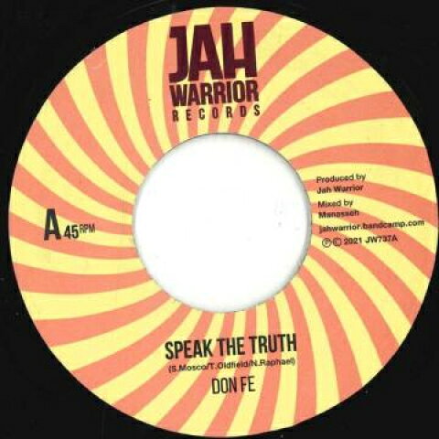 Artist Name: F - 【新品】英7” Don Fe Speak The Truth / True Dub JW737 Jah Warrior /00048