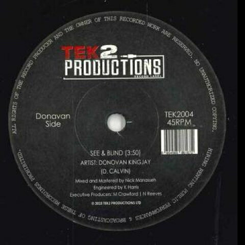 【新品】英7” Donovan King Jay See And Blind / Dub TEK2004 Tek2 Productions /00048