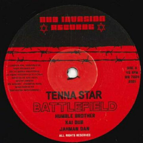 【新品】伊7” Tenna Star Battlefield / Dubfield DIR7024 Dub Invasion Records /00048