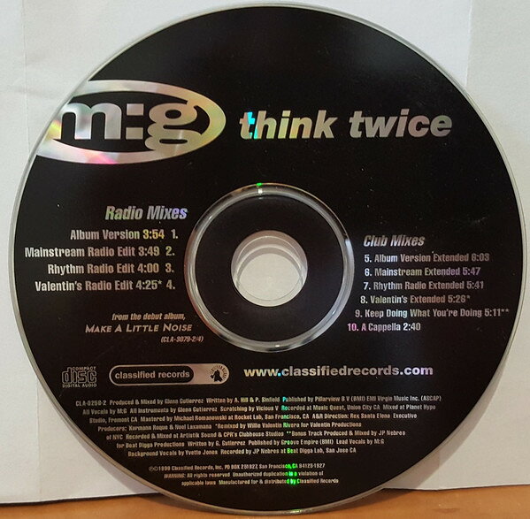 【中古】CD M:G Think Twice CLA02562PROMO Classified プロモ /00110