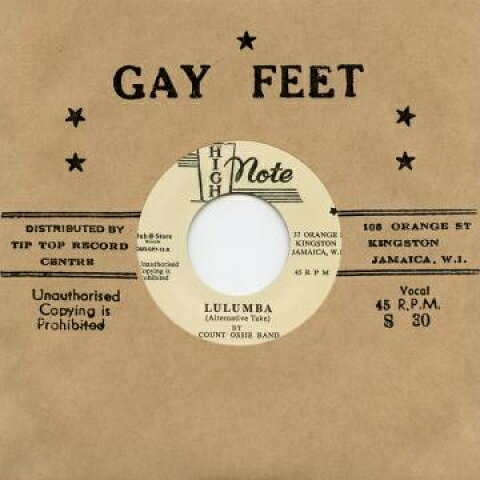 7” Count Ossie Band Lulumba DSRSP713 Gay Feet/Dub Store Japan Vinyl /00048