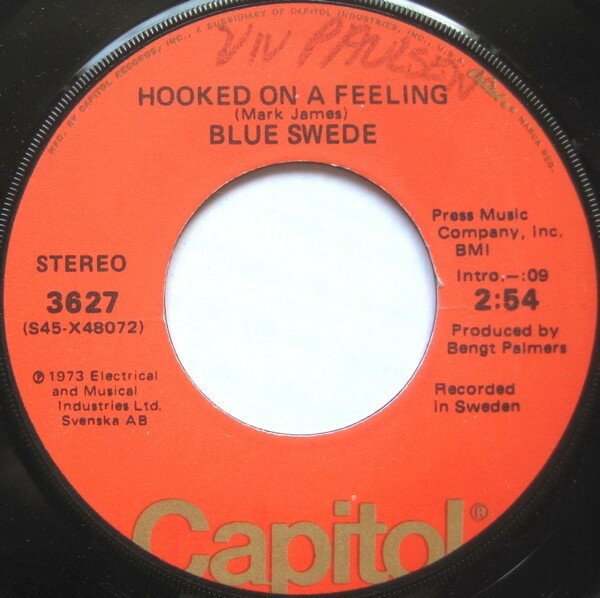 【中古】米7” Blue Swede Hooked On A Feeling 3627 CAPITOL RECORDS /00080