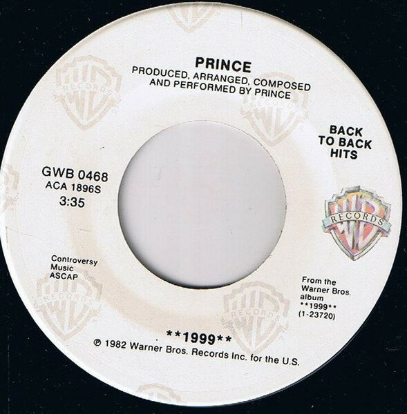 Artist Name: B - 【中古】米7” Prince 1999 / Little Red Corvette GWB0468 WARNER BROS. RECORDS /00080