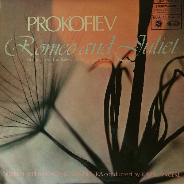 【中古】英LP Prokofiev, Czech Philharmonic Romeo And Juliet (Scenes From The Ballet, Op. 64 No MFP2090 Music For Pleasure /00260
