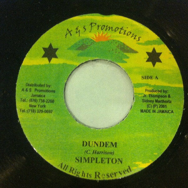 7” Simpleton Dundem NONE A &amp; S Promotions /00080