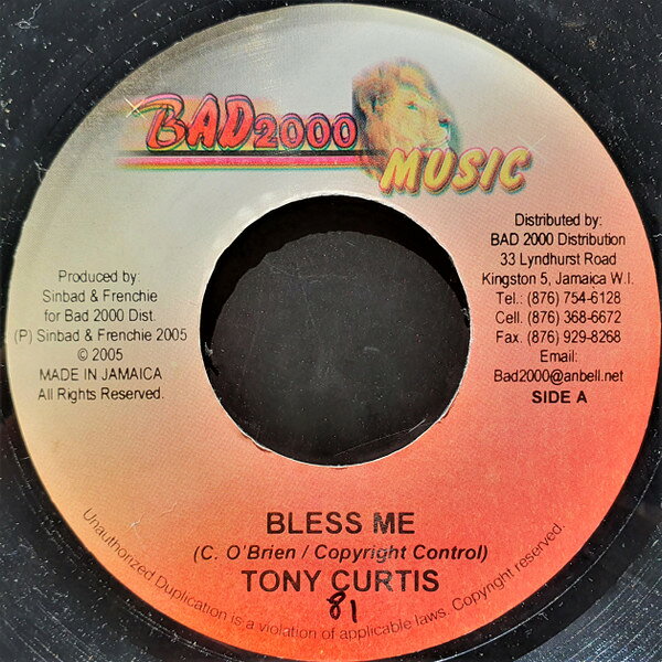 【中古】ジャマイカ7” Tony Curtis Bless Me NONE Bad 2000 Music /00080