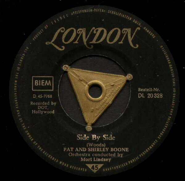 7” Pat Boone &amp; Shirley Boone Side By Side DL20328 London Records /00080