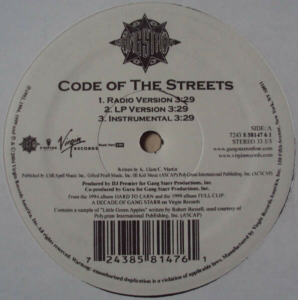 ・アーティスト Gang Starr ・タイトル Code Of The Streets / Speak Ya Clout ・レーベル・型番 Virgin 724385814761 ・フォーマット 12" ・コンディション(盤) 良い (VG+) ・コンディション(ジャケット) 良い (VG+) ・コンディション(帯) オビなし ・特記事項 サンプル画像です。実際の商品の画像ではありません 商品写真はバーコード/カタログ番号に対応したサンプル画像ですので、お送りする商品の画像ではありません。帯やライナーなどの付属品は、特記事項に記載されている場合のみ含まれます。プロモやカラーレコードなどの仕様についても、該当する場合のみ特記事項に記載しています。 【ご購入前に必ずご確認ください】 ・本店サイト(www.recordcity.jp)とは価格、送料が違います ・本店サイト、その他支店のオーダーとは同梱発送できません ・注文確定後に別の注文を頂いた場合、注文同士の同梱は致しかねます。 ・別倉庫から発送しているため、店頭受け渡しは対応しておりません ・一部商品は他の通販サイトでも販売しているため、ご注文のタイミングによっては商品のご用意ができない場合がございます。 ・土日祝日はお休みです 金曜・祝前日9時以降のご連絡またはご入金は、返答または発送が週明け・祝日明けに順次対応となります。 ・ご購入後のキャンセル不可 ご購入後のキャンセルはいかなる理由においてもお受けできません。ご了承の上、ご購入くださいませ。 ・日本郵便(ゆうパック/ゆうメール)によるお届けになります。 ・中古品であることをご理解ください 当ストアでは中古商品を主に販売しております。中古品であることをご理解の上ご購入ください。また、一部商品はRecordCityオンラインストアで試聴可能です。 ・返品について お客様のご都合による返品は一切承っておりません。 表記の内容と実際の商品に相違がある場合、また針飛び等で返品・返金をご希望される場合は、商品の到着後1週間以内にご連絡ください。商品の返送をこちらで確認後、キャンセル・返金を行います。 コンディションVG以下の商品は返品できません。プレイに影響のない表面のこすれ傷、プレス起因のノイズ盤は返品の対象外です。 【コンディション表記】 ・ほぼ新品(M-)(Like New) 完全な新品。未使用。当店ではほぼ使用しません ・非常に良い(EX)(Excellent) 中古盤として美品な状態。わずかな経年を感じるものの傷みを感じさせない、当店基準で最高の状態 ・良い(VG+)(Very Good Plus) 丁寧に扱われた中古品で、軽い使用感がみられる。 ・可(VG)(Acceptable) 使い込まれた中古品で、「良い」よりもさらに使用感がみられる。 ・悪い(VG-)(Bad) 状態が悪いアイテム。使用の保障はなく、再生不可、針飛び、目立つノイズがあるかもしれない。状態によるクレーム不可。返品不可。 ・非常に悪い(G)(Very Bad) 「悪い」よりさらに状態が悪いアイテム。使用の保障はなく、再生不可、針飛び、目立つノイズがあるかもしれない。状態によるクレーム不可。返品不可。 ・ジャンク(Fair)(Junk/Fair) 割れている、反っている、水ダメージがある、カビ、ジャケットが分離している、ひどい書き込み、ひどい擦れなど最低の状態。使用の保障はなく、再生不可、針飛び、目立つノイズがあるかもしれない。状態によるクレーム不可。返品不可。 ・ジャンク(Poor)(Junk/Poor) 割れている、反っている、水ダメージがある、カビ、ジャケットが分離している、ひどい書き込み、ひどい擦れなど最低の状態。使用の保障はなく、再生不可、針飛び、目立つノイズがあるかもしれない。状態によるクレーム不可。返品不可。