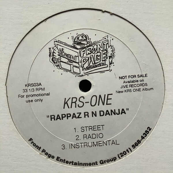 【中古】米12” Krs-one Rappaz R N Danja KRS03PROMO Front Page Entertain /00250