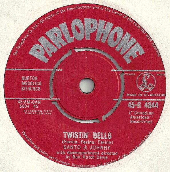 ����š۱�7�� Santo & Johnny Twistin Bells 45R4844 Parlophone /00080