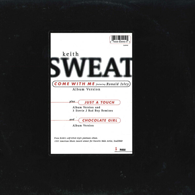 【中古】米12” Keith Sweat Come With Me / Just A Touch / Chocolate Girl 063945 MARVILOUS /00250