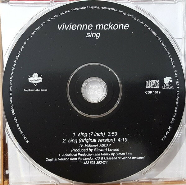 CD Vivienne Mckone Sing CDP1019PROMO London プロモ /00110
