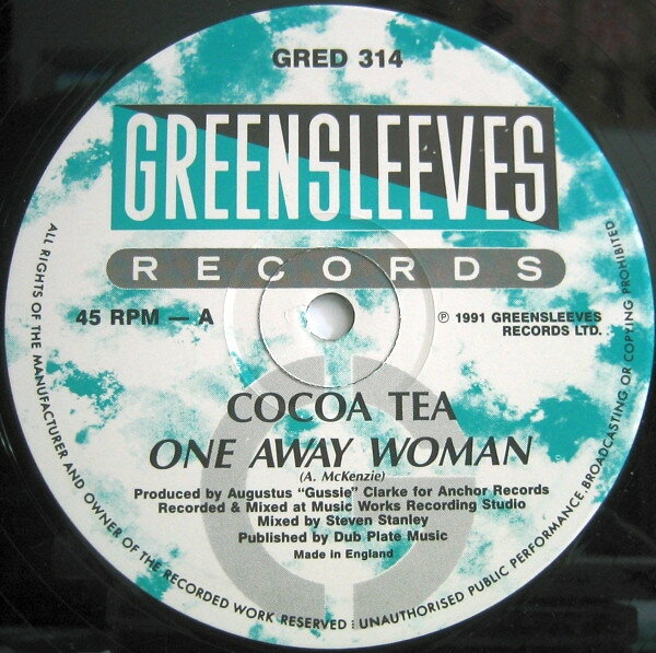 【中古】英12” Cocoa Tea One Away Woman GRED314 Greensleeves Records /00250