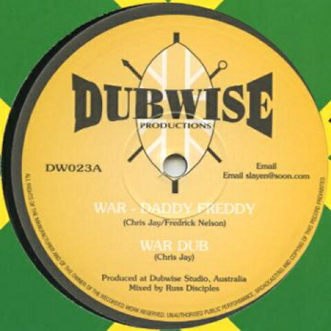 쥳ɥƥ ŷԾŹ㤨֡š۱10 Daddy Freddy; Russ Disciples / War; War Dub / Fear The Feelin; Feelin Dub #2 DW023 Dubwise /00127פβǤʤ1,738ߤˤʤޤ