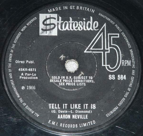 英7” Aaron Neville Tell It Like It Is / Why Worry SS584 Stateside /00080