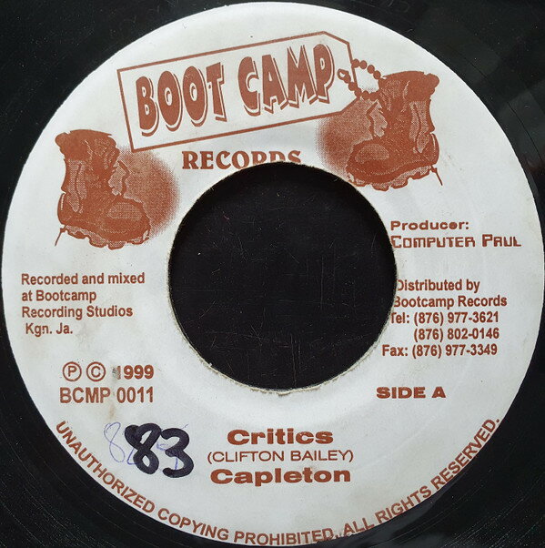 【中古】ジャマイカ7” Capleton / Vylmark Critics / Prove My Love BCMP0011 Boot Camp Records /00080