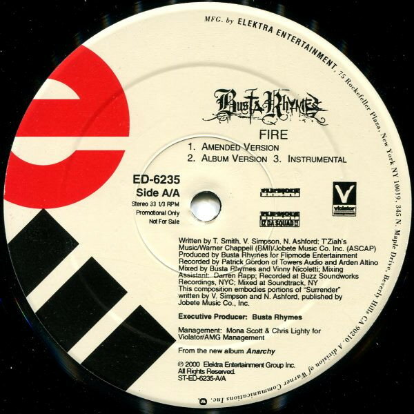 【中古】米12” Busta Rhymes Fire ED6235PROMO プロモ /00250