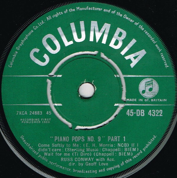 ����š۱�7�� Russ Conway Piano Pops No. 9 45DB4322 Columbia /00080