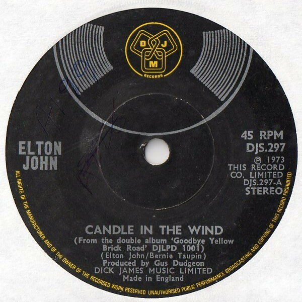 【中古】7” Elton John Candle In The Wind / Benny And The Jets DJS297 DJM Records /00080