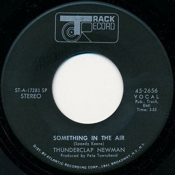 【中古】7” Thunderclap Newman Something In The Air 452656 Track Record /00080