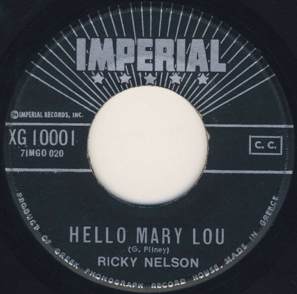 Other - 【中古】7” Ricky Nelson (2) Hello Mary Lou / That Warm Summer Night XG10001 Imperial /00080