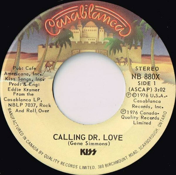 【中古】7” Kiss Calling Dr. Love NB880X Casablanca /00080