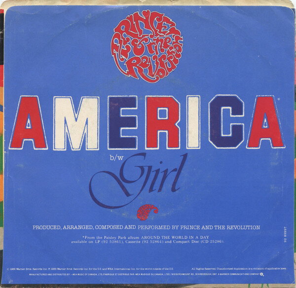 【中古】加7” Prince & The Revolution America 9289997 Paisley Park /00080