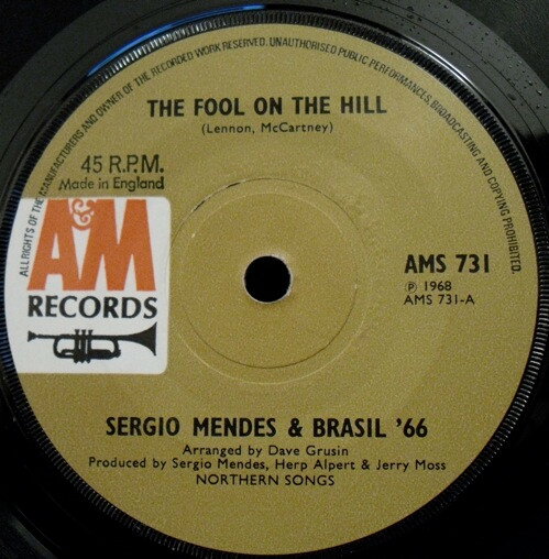 【中古】英7” Sergio Mendes &amp; Brasil 66 Fool On The Hill AMS731 A&amp;M Records /00080